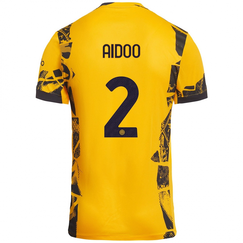 Criança Camisola Mike Aidoo #2 Ouro Preto Terceiro 2024/25 Camisa Brasil