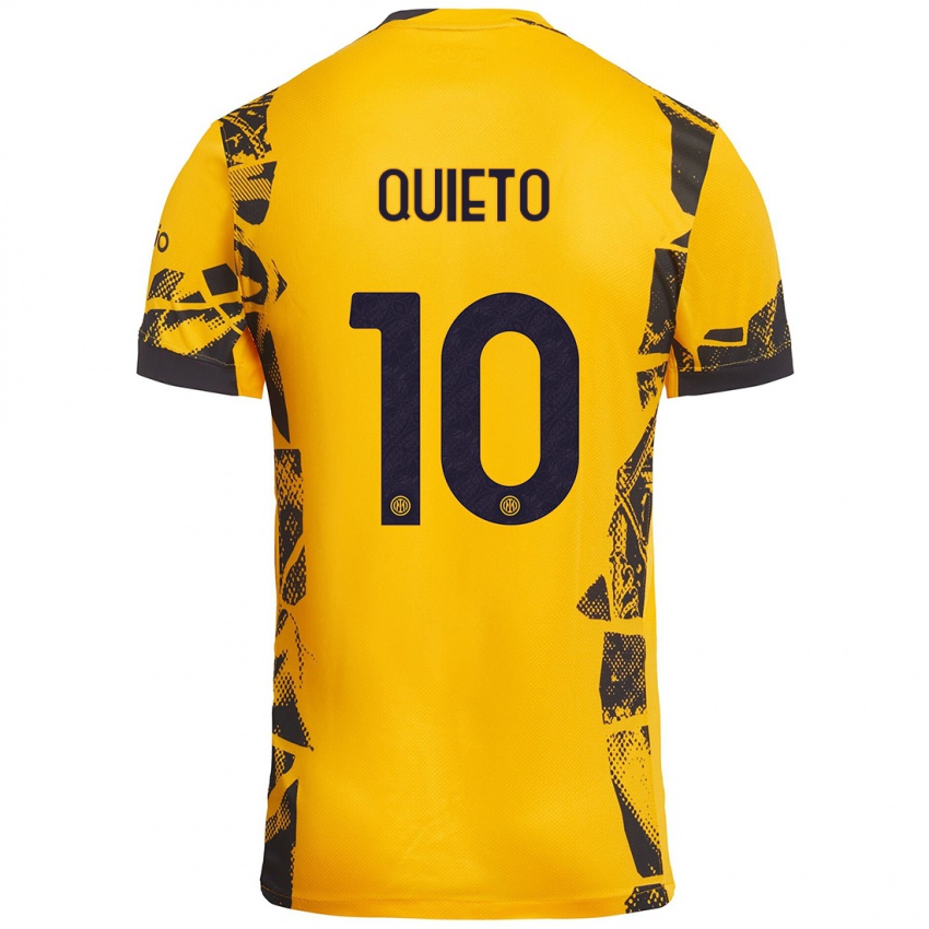 Criança Camisola Daniele Quieto #10 Ouro Preto Terceiro 2024/25 Camisa Brasil