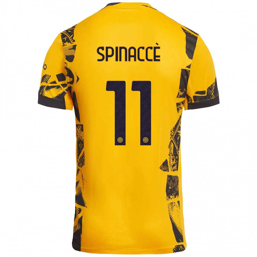 Criança Camisola Matteo Spinaccè #11 Ouro Preto Terceiro 2024/25 Camisa Brasil