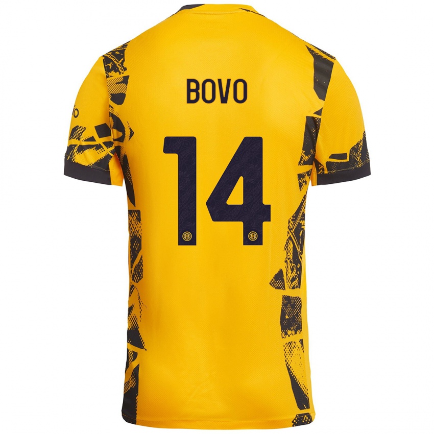 Criança Camisola Leonardo Bovo #14 Ouro Preto Terceiro 2024/25 Camisa Brasil