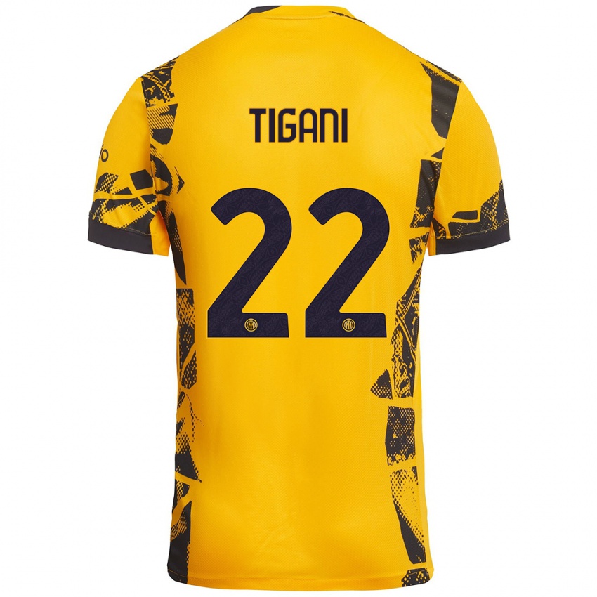 Criança Camisola Edoardo Tigani #22 Ouro Preto Terceiro 2024/25 Camisa Brasil