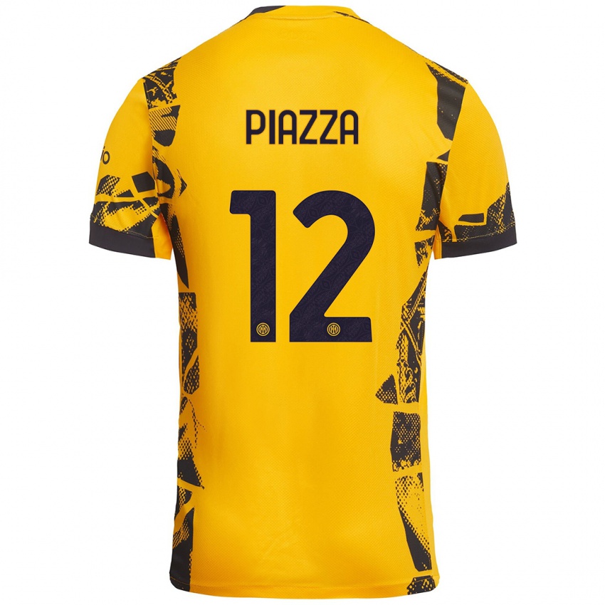 Criança Camisola Alessia Piazza #12 Ouro Preto Terceiro 2024/25 Camisa Brasil