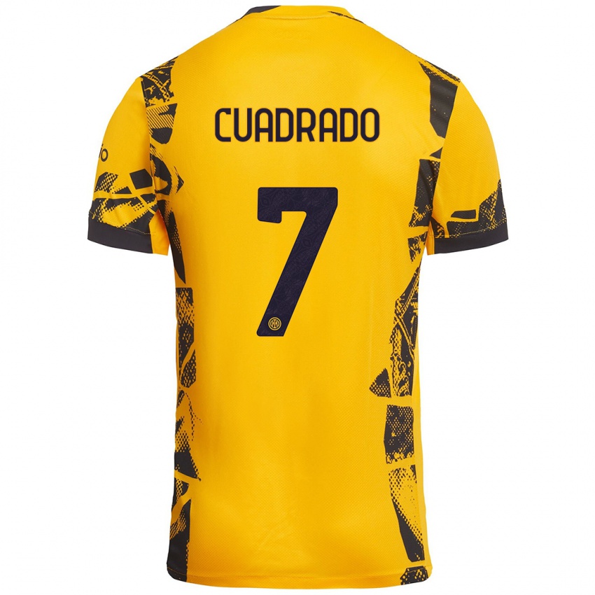 Criança Camisola Juan Cuadrado #7 Ouro Preto Terceiro 2024/25 Camisa Brasil