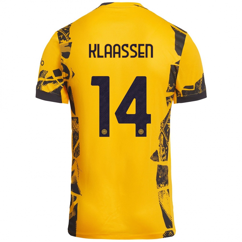 Criança Camisola Davy Klaassen #14 Ouro Preto Terceiro 2024/25 Camisa Brasil