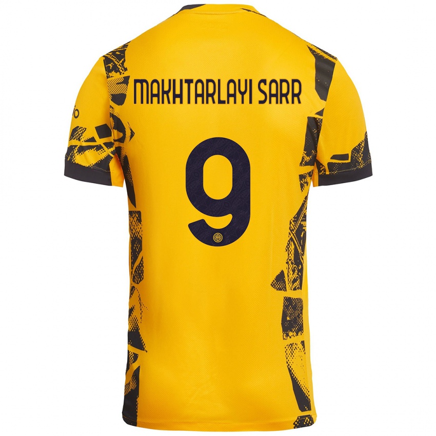 Criança Camisola Amadou Makhtarlayi Sarr #9 Ouro Preto Terceiro 2024/25 Camisa Brasil