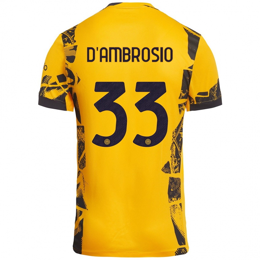 Criança Camisola Danilo D'ambrosio #33 Ouro Preto Terceiro 2024/25 Camisa Brasil