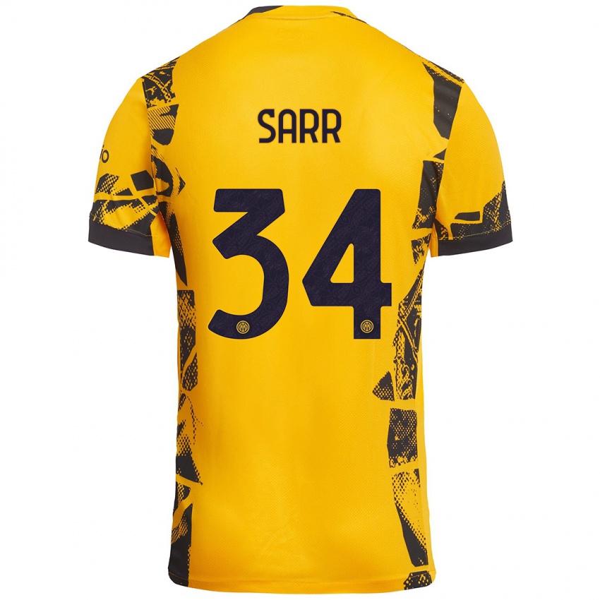 Criança Camisola Amadou Sarr #34 Ouro Preto Terceiro 2024/25 Camisa Brasil