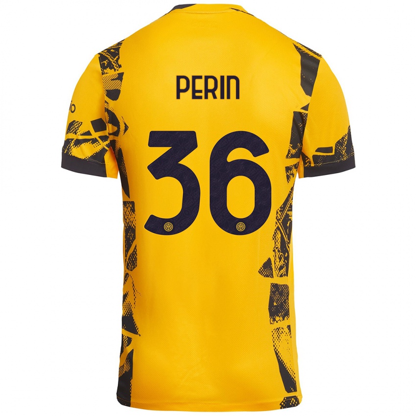 Criança Camisola Nicolo Perin #36 Ouro Preto Terceiro 2024/25 Camisa Brasil