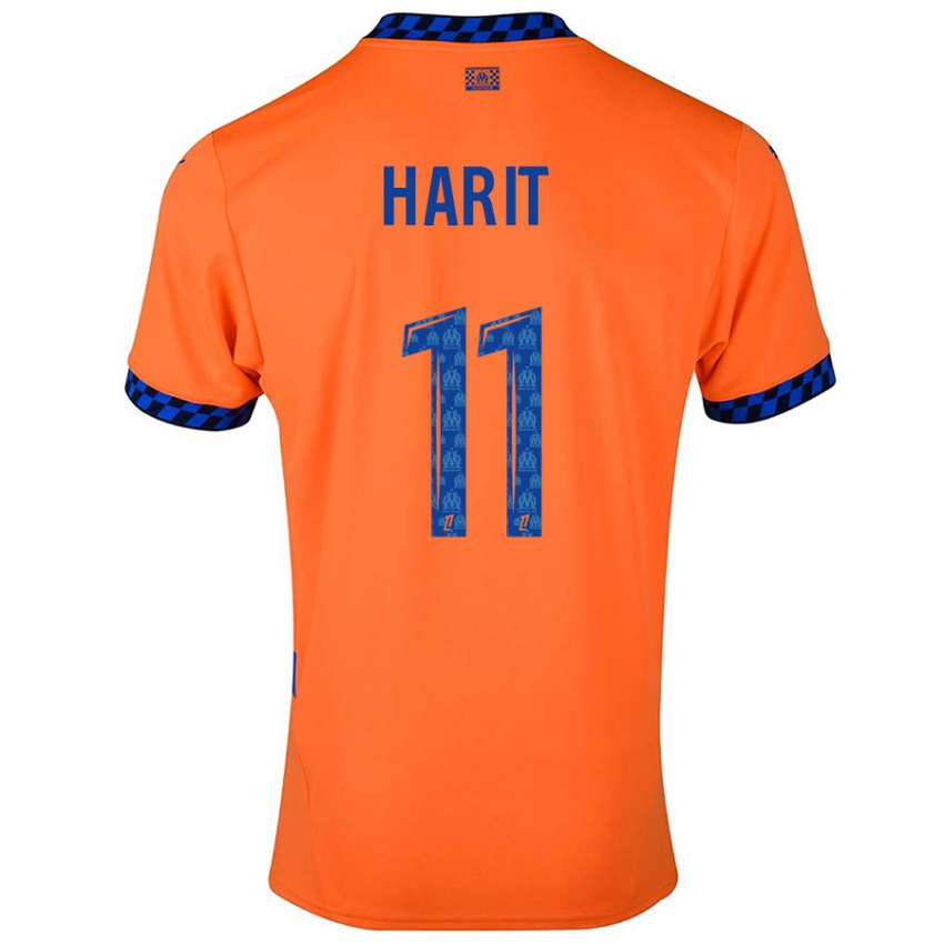 Criança Camisola Amine Harit #11 Laranja Azul Escuro Terceiro 2024/25 Camisa Brasil