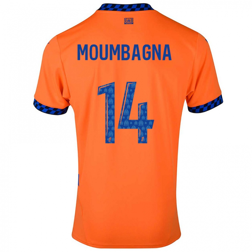 Criança Camisola Faris Moumbagna #14 Laranja Azul Escuro Terceiro 2024/25 Camisa Brasil