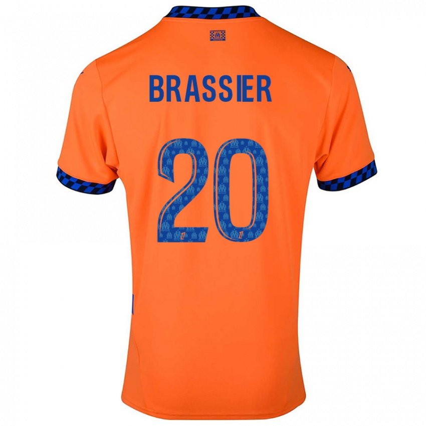 Criança Camisola Lilian Brassier #20 Laranja Azul Escuro Terceiro 2024/25 Camisa Brasil