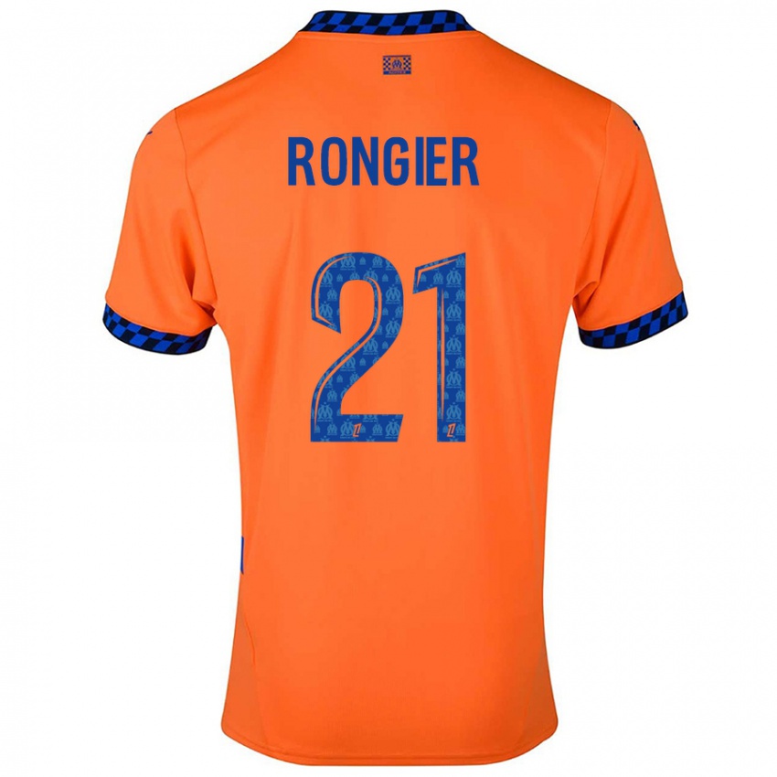 Criança Camisola Valentin Rongier #21 Laranja Azul Escuro Terceiro 2024/25 Camisa Brasil