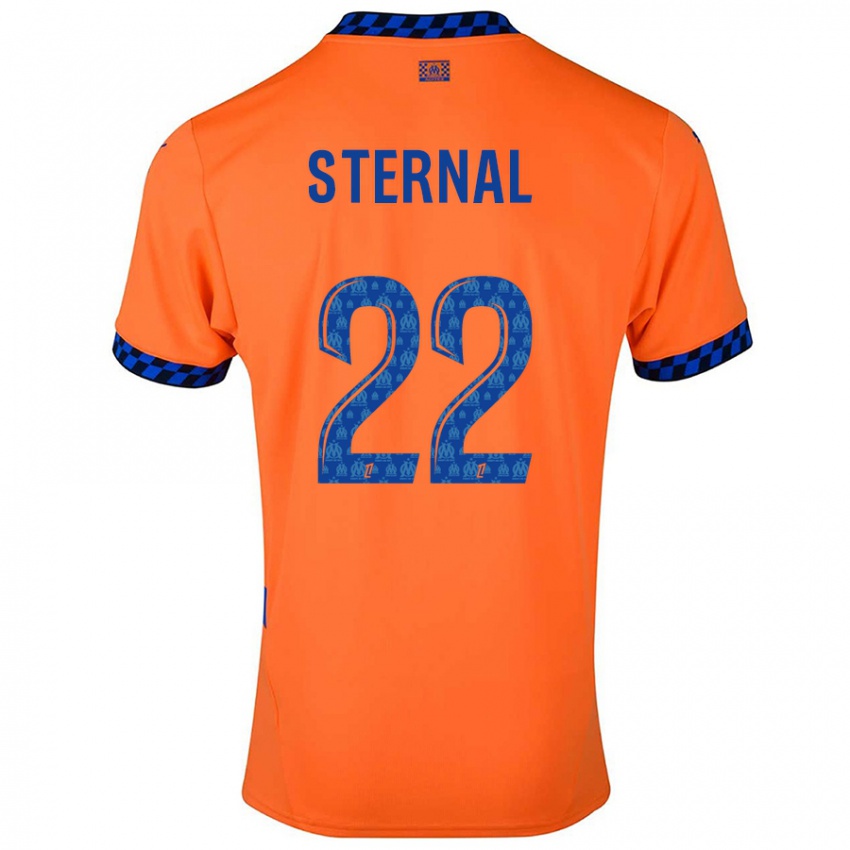 Criança Camisola Enzo Sternal #22 Laranja Azul Escuro Terceiro 2024/25 Camisa Brasil