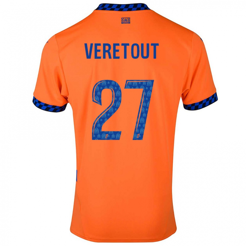 Criança Camisola Jordan Veretout #27 Laranja Azul Escuro Terceiro 2024/25 Camisa Brasil