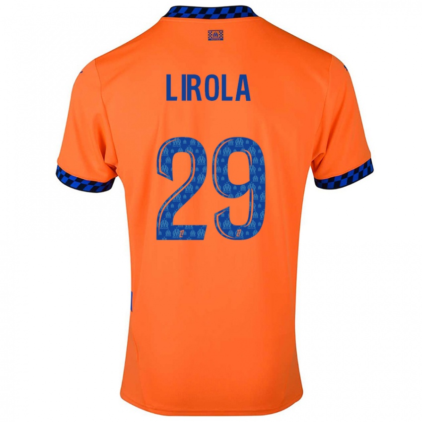 Criança Camisola Pol Lirola #29 Laranja Azul Escuro Terceiro 2024/25 Camisa Brasil