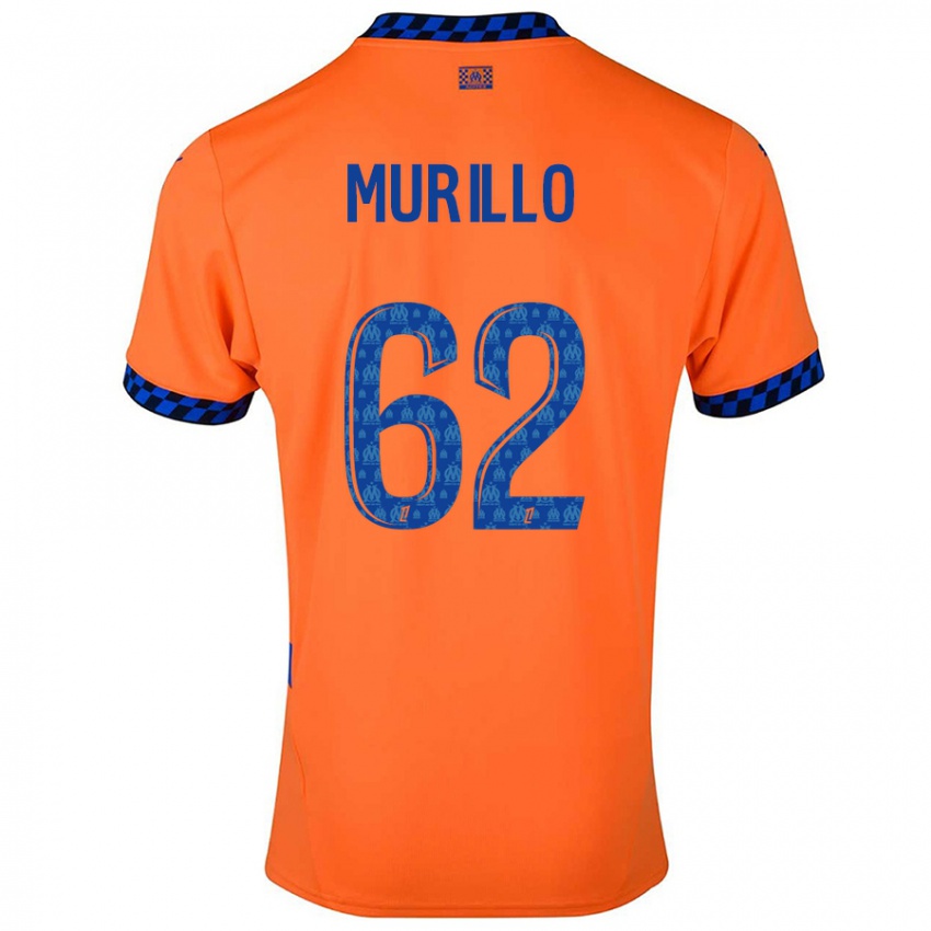 Criança Camisola Amir Murillo #62 Laranja Azul Escuro Terceiro 2024/25 Camisa Brasil