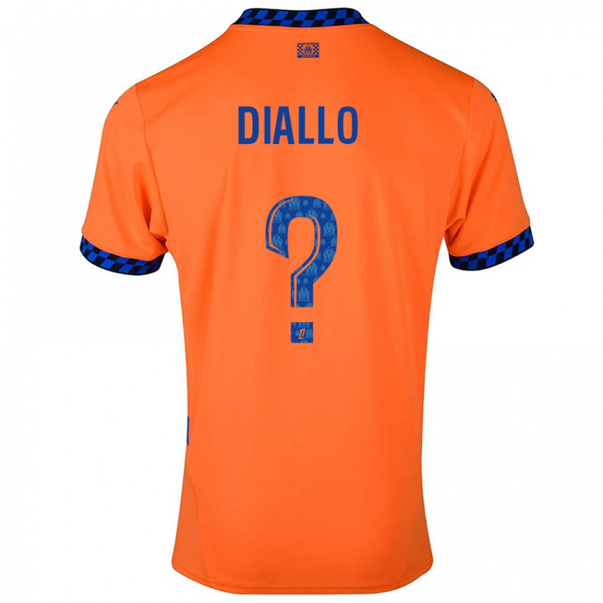 Criança Camisola Mouhamed Diallo #0 Laranja Azul Escuro Terceiro 2024/25 Camisa Brasil