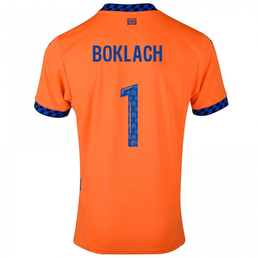 Criança Camisola Kateryna Boklach #1 Laranja Azul Escuro Terceiro 2024/25 Camisa Brasil