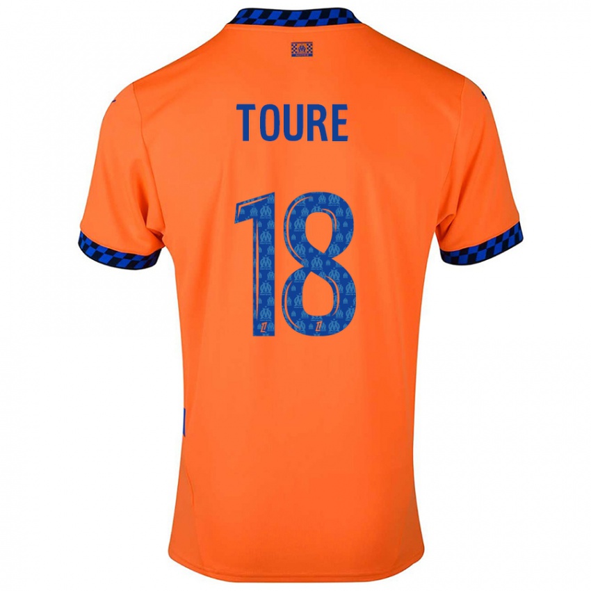 Criança Camisola Isaak Toure #18 Laranja Azul Escuro Terceiro 2024/25 Camisa Brasil