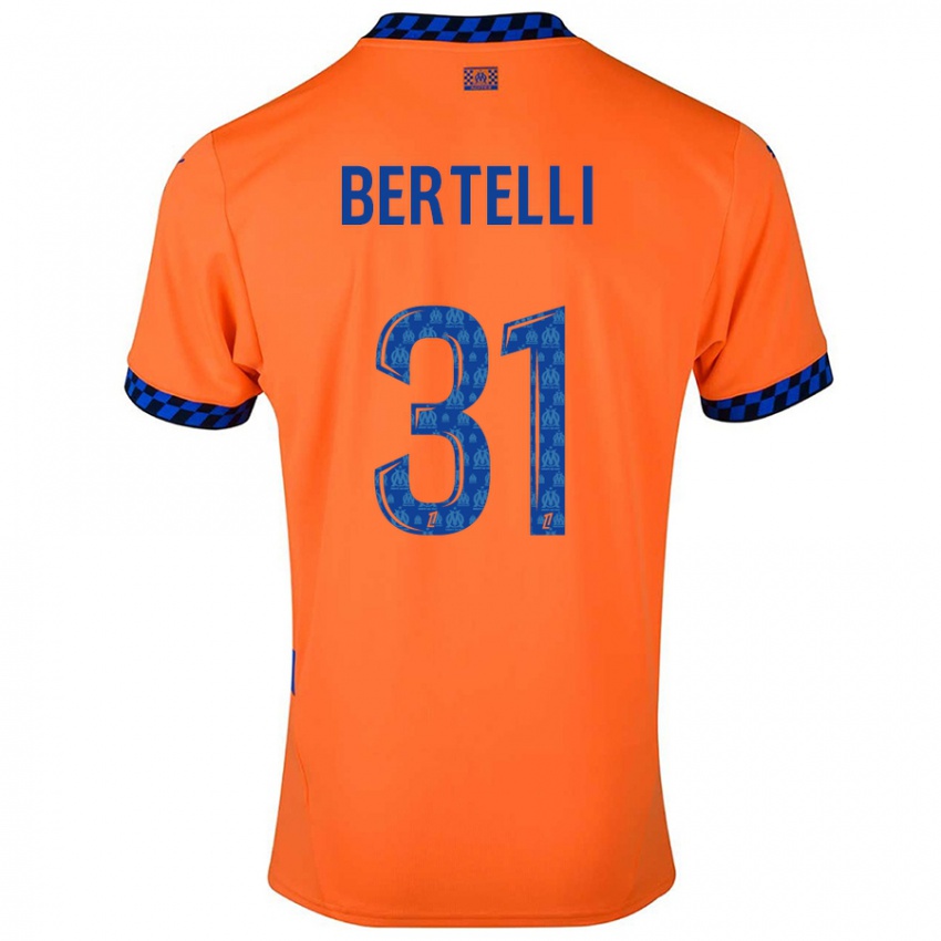 Criança Camisola Ugo Bertelli #31 Laranja Azul Escuro Terceiro 2024/25 Camisa Brasil