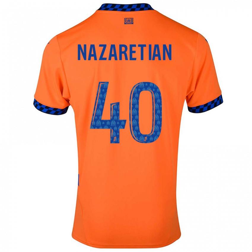 Criança Camisola Manuel Nazaretian #40 Laranja Azul Escuro Terceiro 2024/25 Camisa Brasil