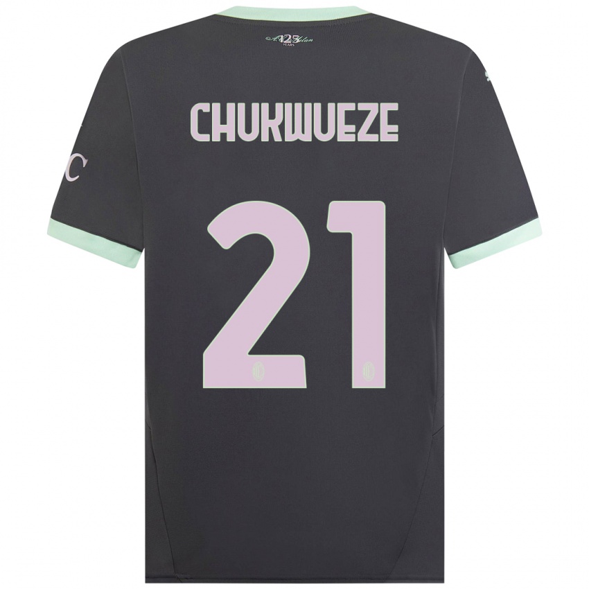 Criança Camisola Samuel Chukwueze #21 Cinzento Terceiro 2024/25 Camisa Brasil