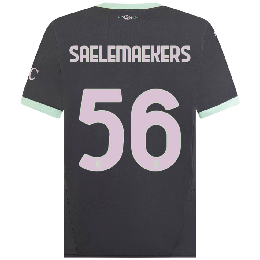 Criança Camisola Alexis Saelemaekers #56 Cinzento Terceiro 2024/25 Camisa Brasil