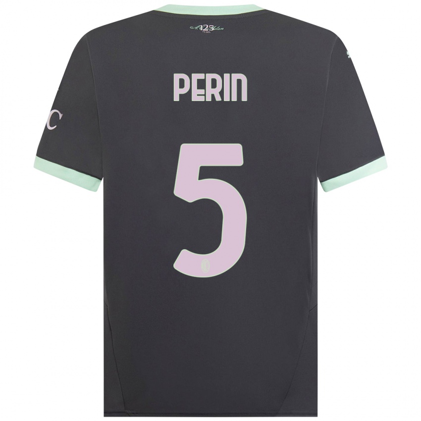 Criança Camisola Ernesto Perin #5 Cinzento Terceiro 2024/25 Camisa Brasil