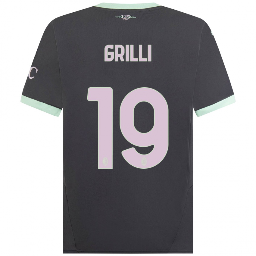 Criança Camisola Lorenzo Grilli #19 Cinzento Terceiro 2024/25 Camisa Brasil