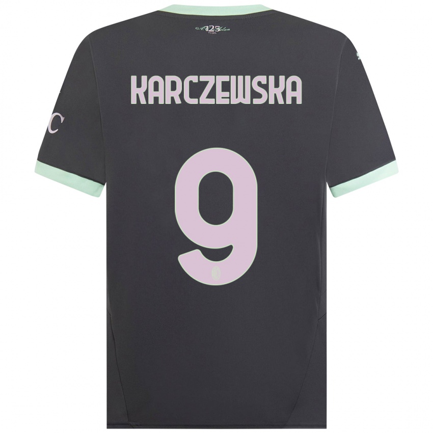 Criança Camisola Nikola Karczewska #9 Cinzento Terceiro 2024/25 Camisa Brasil