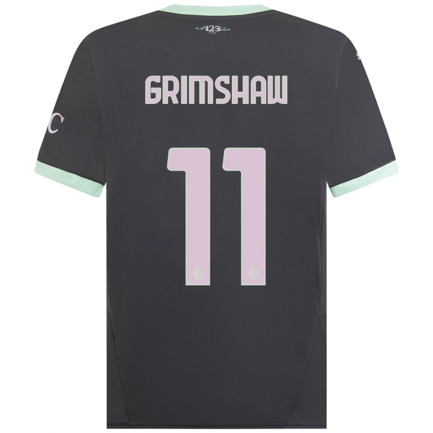 Criança Camisola Christy Grimshaw #11 Cinzento Terceiro 2024/25 Camisa Brasil