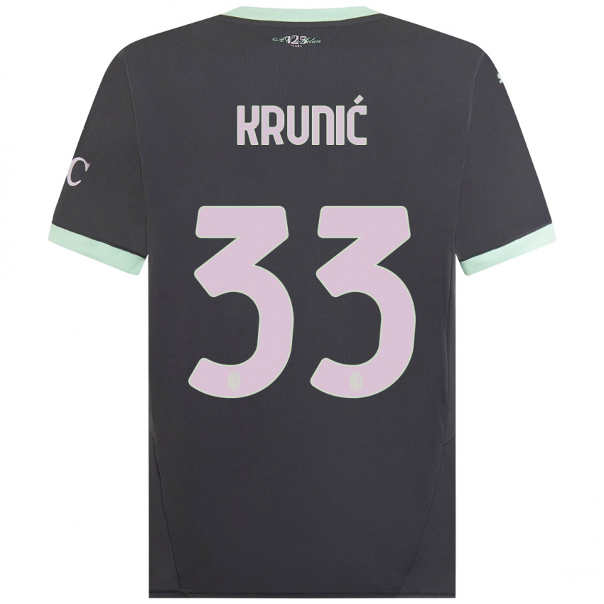 Criança Camisola Rade Krunic #33 Cinzento Terceiro 2024/25 Camisa Brasil