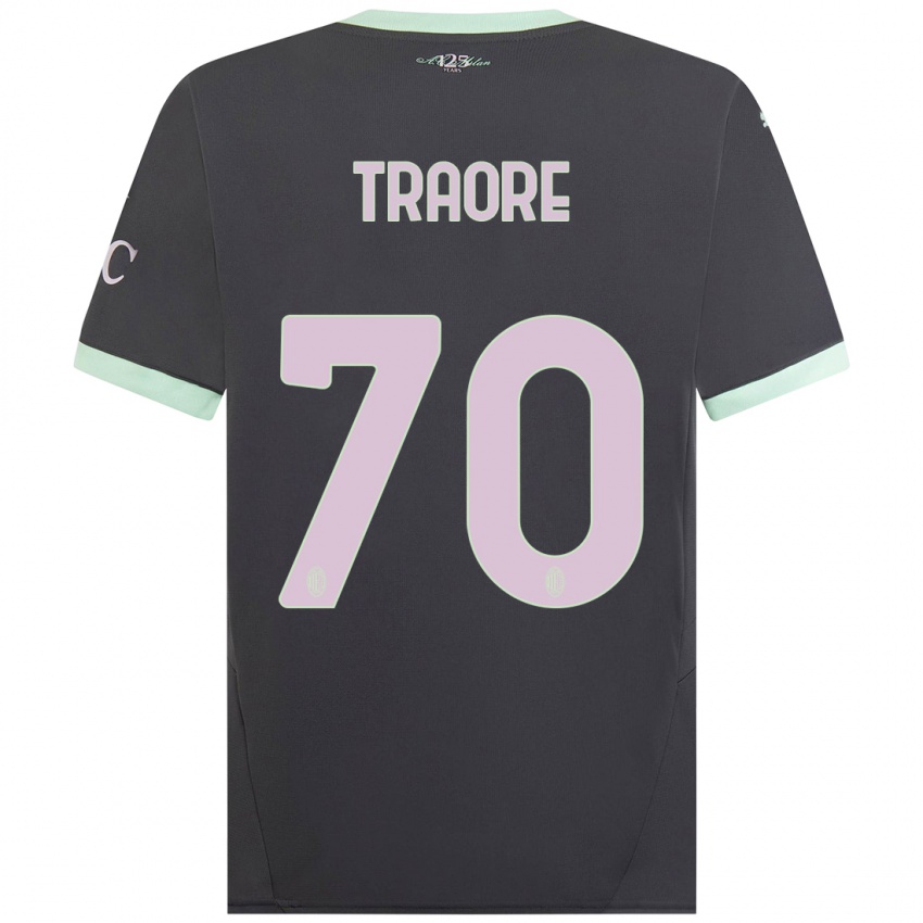 Criança Camisola Chaka Traore #70 Cinzento Terceiro 2024/25 Camisa Brasil