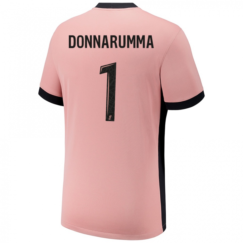 Criança Camisola Gianluigi Donnarumma #1 Rosa Ferrugem Terceiro 2024/25 Camisa Brasil