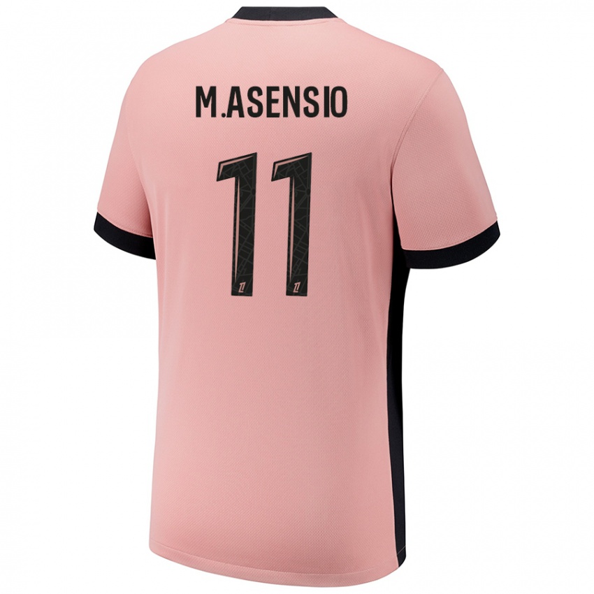 Criança Camisola Marco Asensio #11 Rosa Ferrugem Terceiro 2024/25 Camisa Brasil