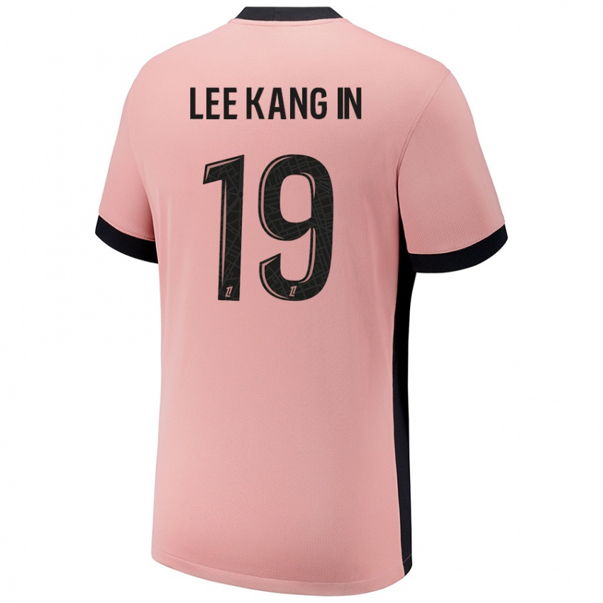 Criança Camisola Kang-In Lee #19 Rosa Ferrugem Terceiro 2024/25 Camisa Brasil