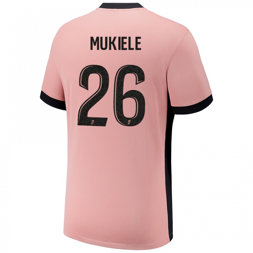 Criança Camisola Nordi Mukiele #26 Rosa Ferrugem Terceiro 2024/25 Camisa Brasil