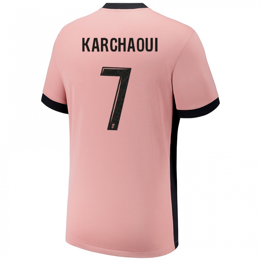 Criança Camisola Sakina Karchaoui #7 Rosa Ferrugem Terceiro 2024/25 Camisa Brasil