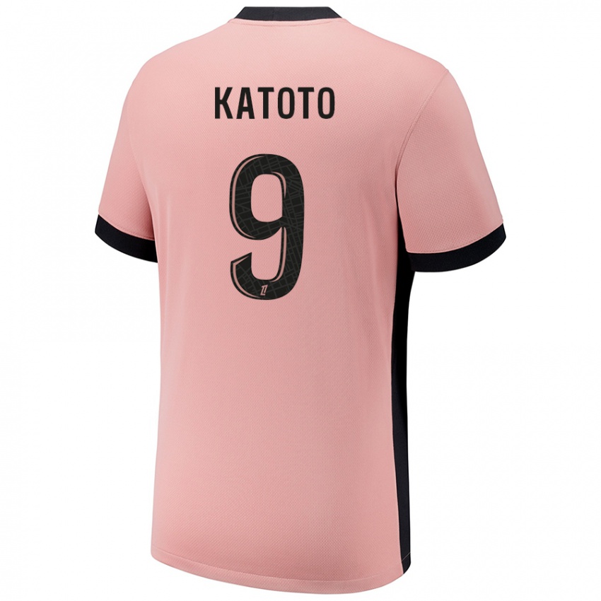 Criança Camisola Marie-Antoinette Katoto #9 Rosa Ferrugem Terceiro 2024/25 Camisa Brasil