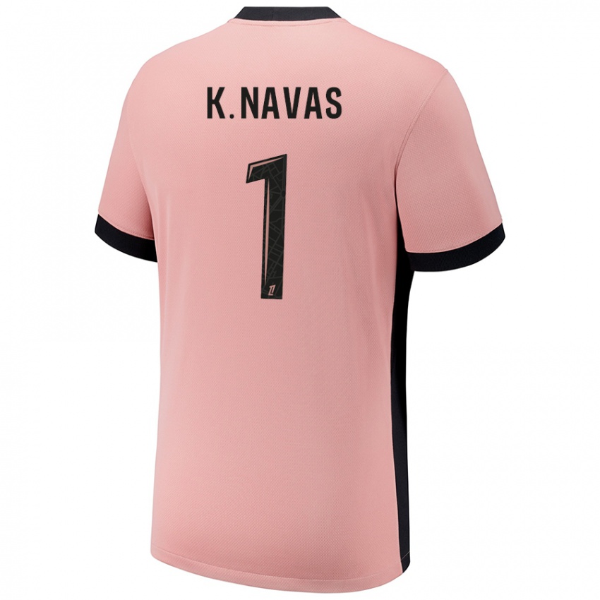 Criança Camisola Keylor Navas #1 Rosa Ferrugem Terceiro 2024/25 Camisa Brasil