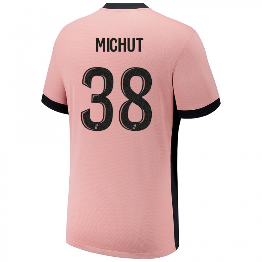 Criança Camisola Edouard Michut #38 Rosa Ferrugem Terceiro 2024/25 Camisa Brasil