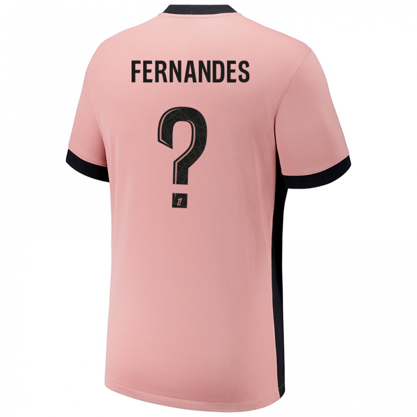 Criança Camisola Rafael Fernandes #0 Rosa Ferrugem Terceiro 2024/25 Camisa Brasil