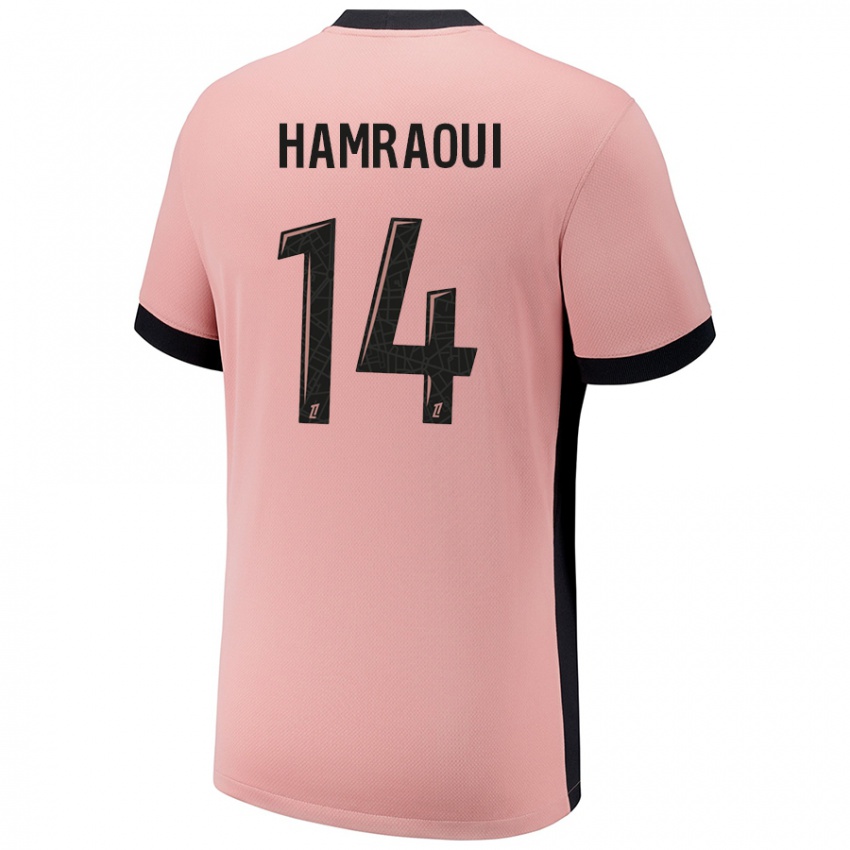 Criança Camisola Kheira Hamraoui #14 Rosa Ferrugem Terceiro 2024/25 Camisa Brasil