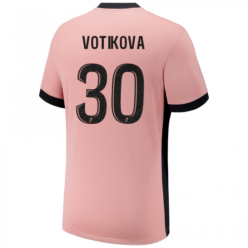 Criança Camisola Barbora Votikova #30 Rosa Ferrugem Terceiro 2024/25 Camisa Brasil