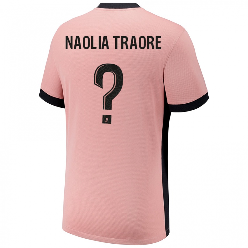 Criança Camisola Naolia Traore #0 Rosa Ferrugem Terceiro 2024/25 Camisa Brasil