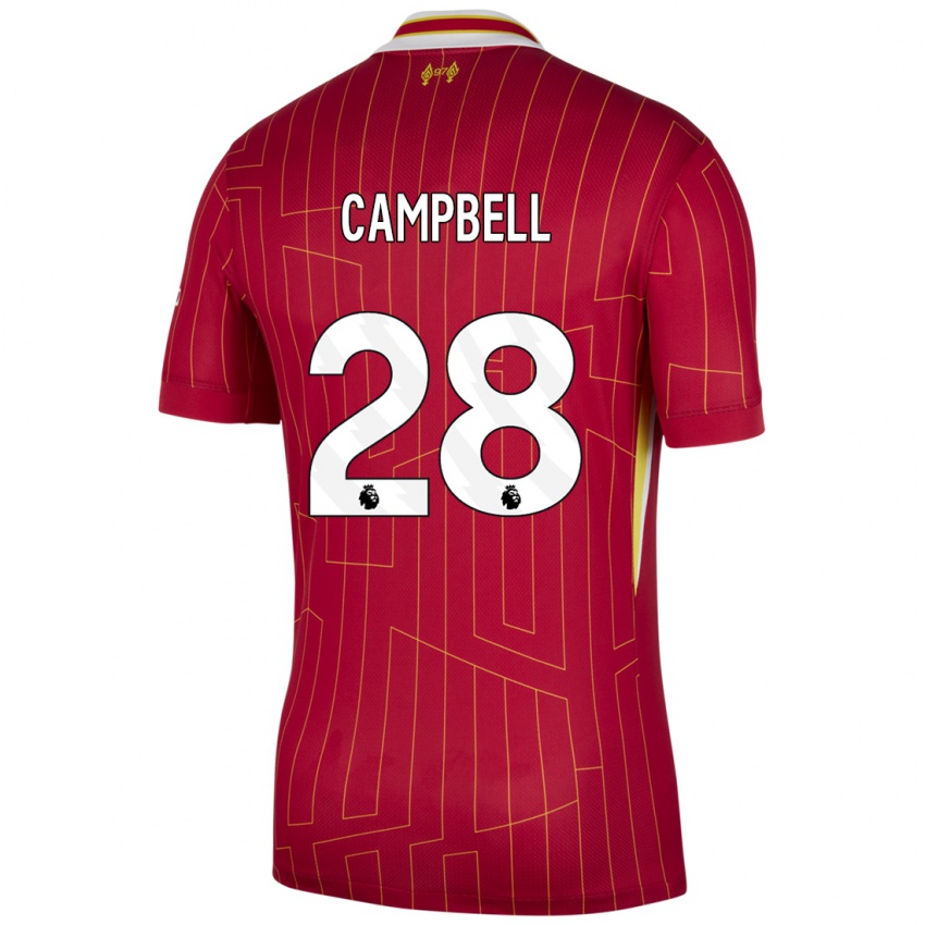 Homem Camisola Megan Campbell #28 Branco Amarelo Branco Principal 2024/25 Camisa Brasil