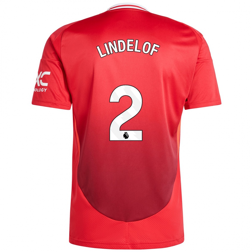 Homem Camisola Victor Lindelof #2 Vermelho Brilhante Principal 2024/25 Camisa Brasil