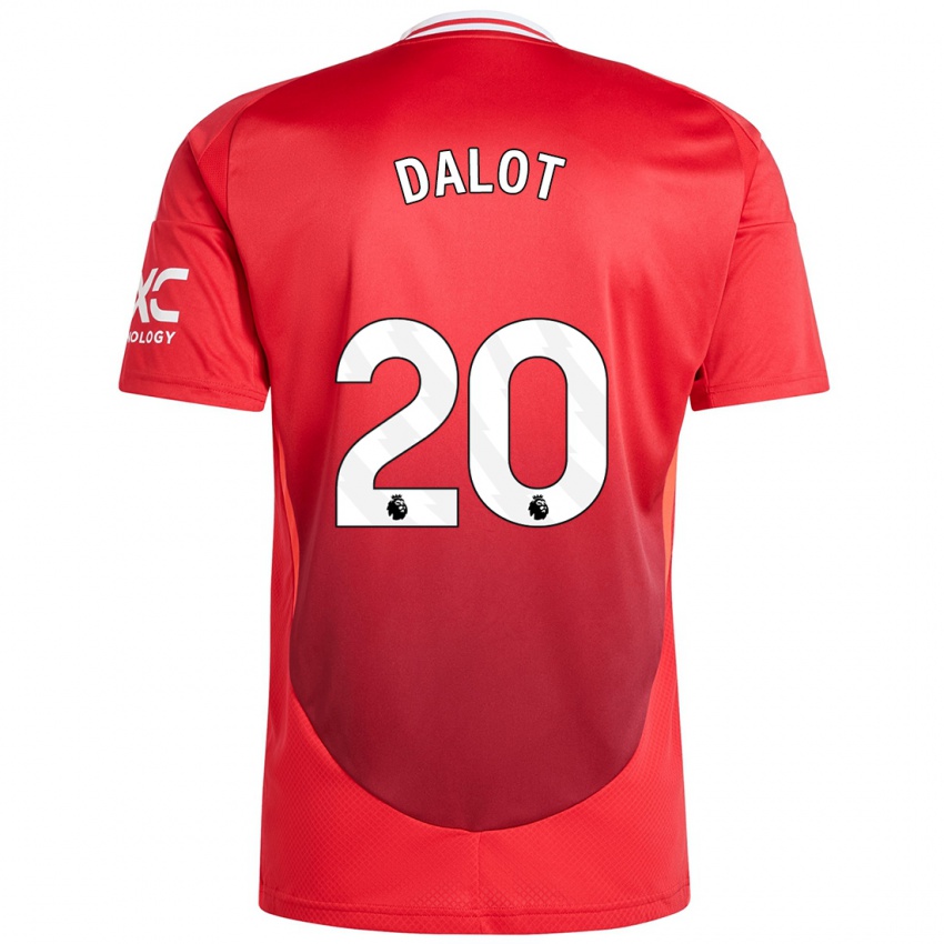 Homem Camisola Diogo Dalot #20 Vermelho Brilhante Principal 2024/25 Camisa Brasil