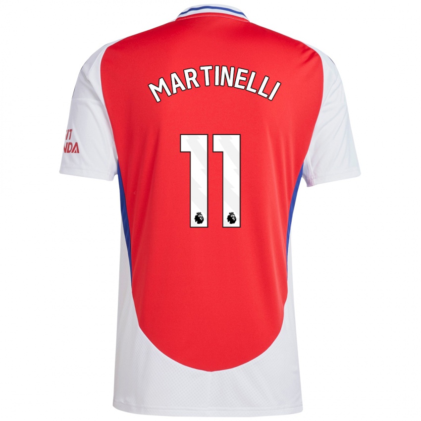 Homem Camisola Gabriel Martinelli #11 Vermelho Branco Principal 2024/25 Camisa Brasil