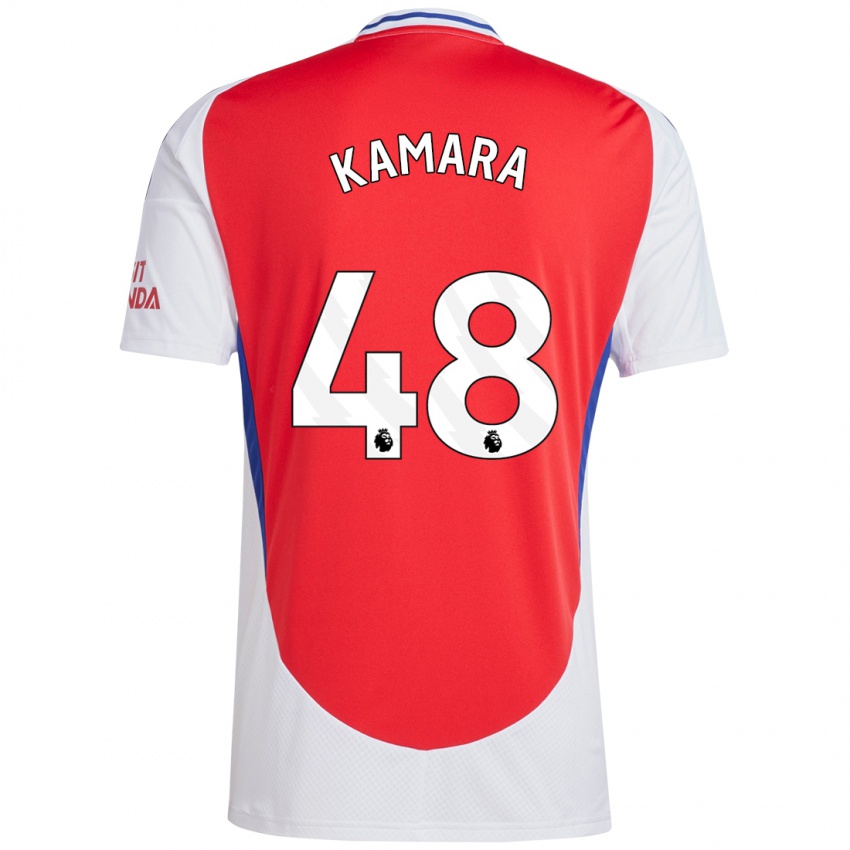 Homem Camisola Osman Kamara #48 Vermelho Branco Principal 2024/25 Camisa Brasil